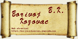 Borivoj Kožovac vizit kartica
